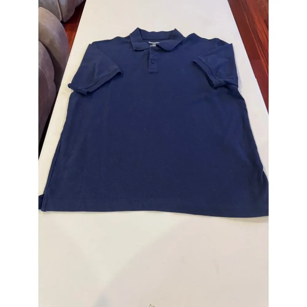 Navy blue Banana Republic organic cotton pique polo shirt size M